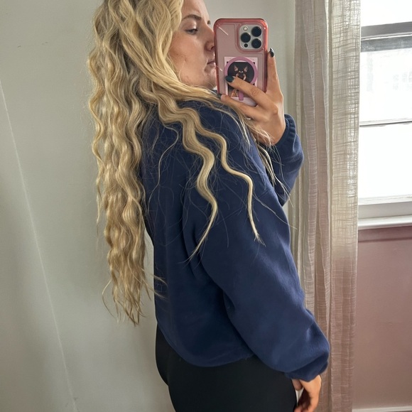Fabletics Navy Fleece Jacket Small Oversized - Picture 8 of 11